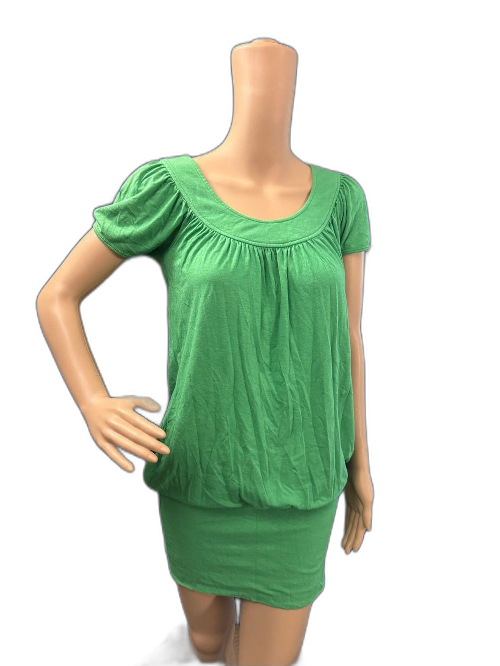 Moda International VS Green Blouson Mini Dress Ruched Bodycon Women’s S